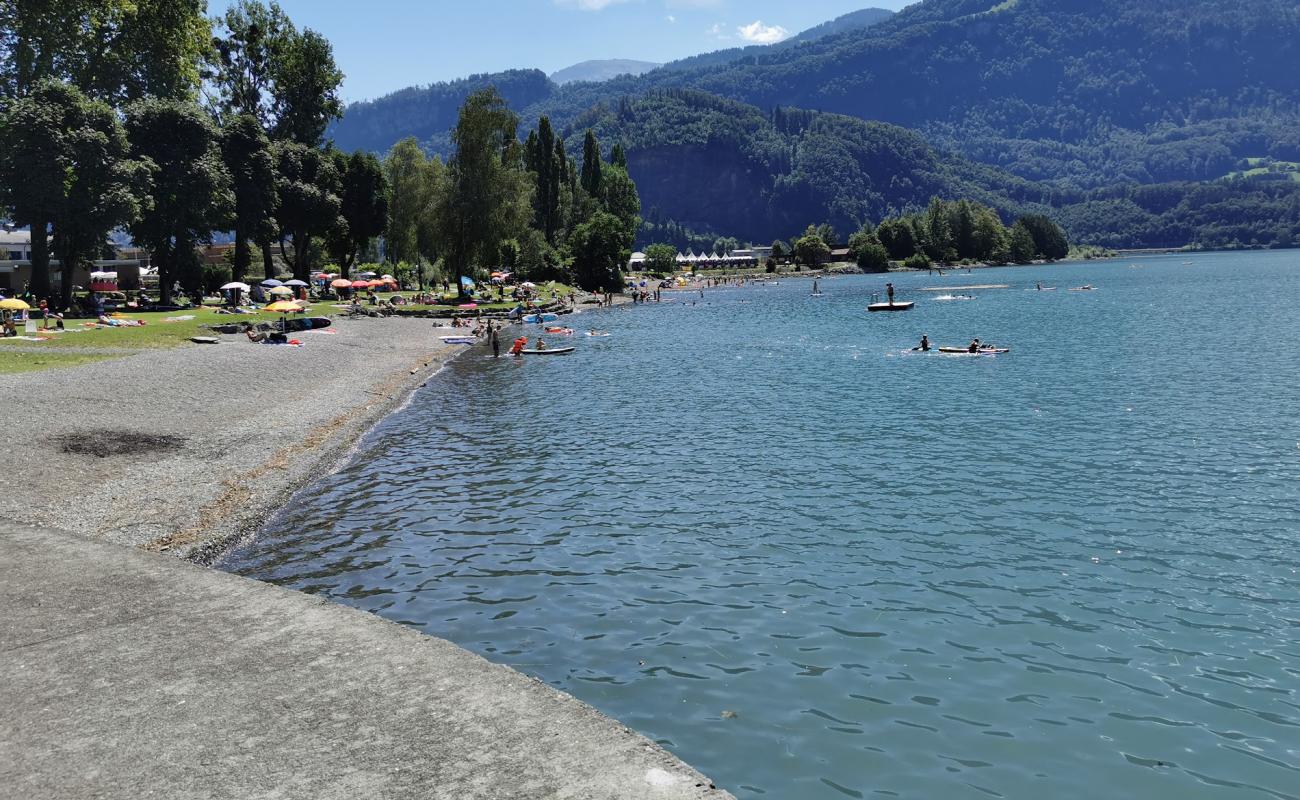 Photo of Strandbad Walenstadt with gray fine pebble surface