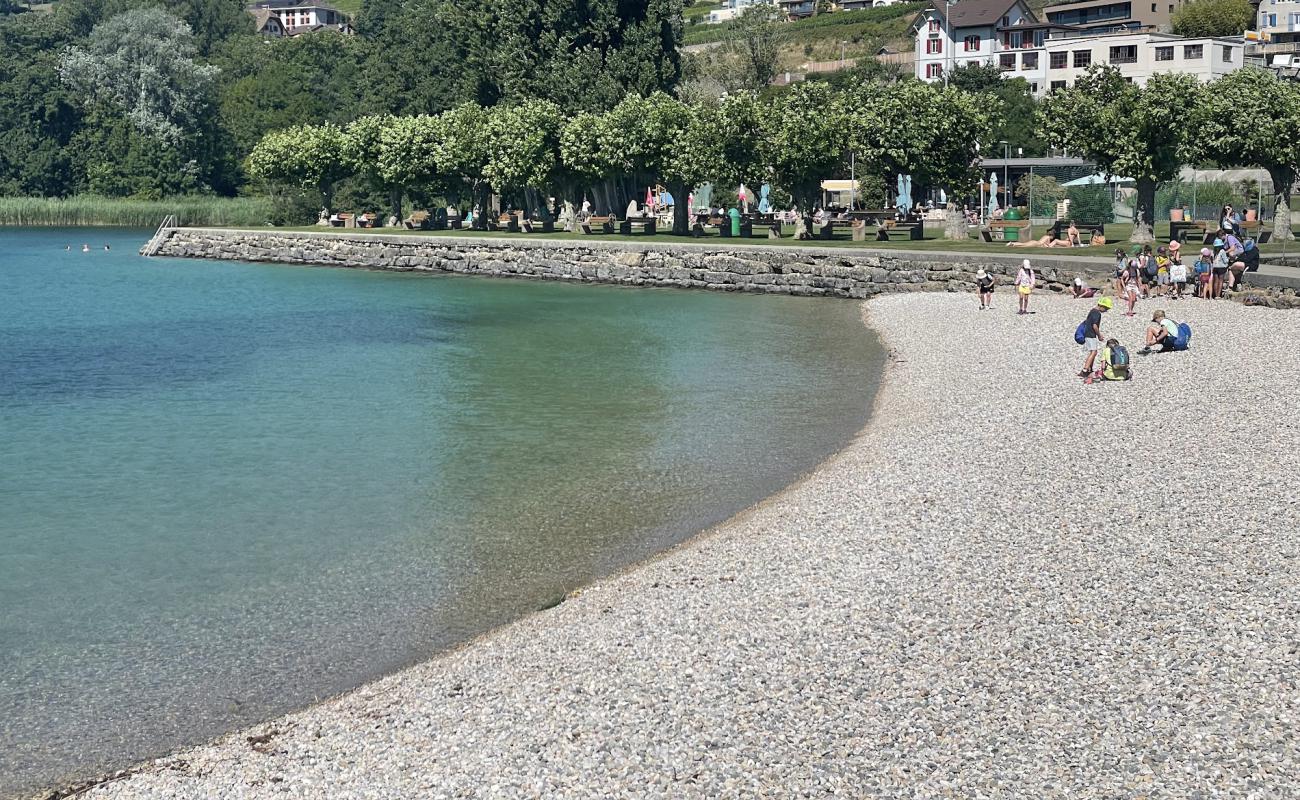 Photo of Saint-Aubin Plage with gray pebble surface