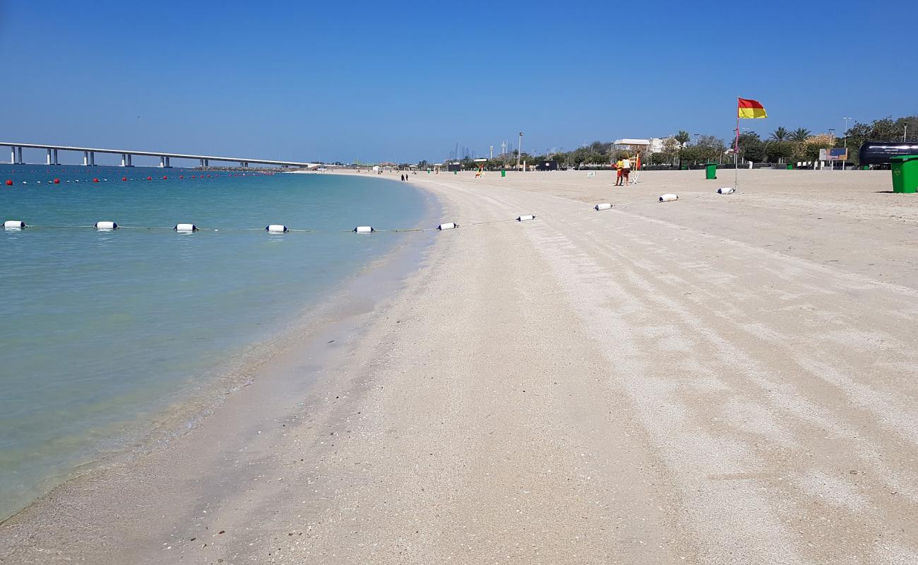 Photo of Al Bateen beach with white fine sand surface