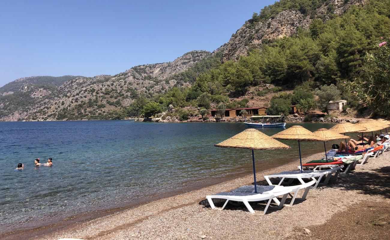 Photo of Delikliyol beach with brown fine pebble surface