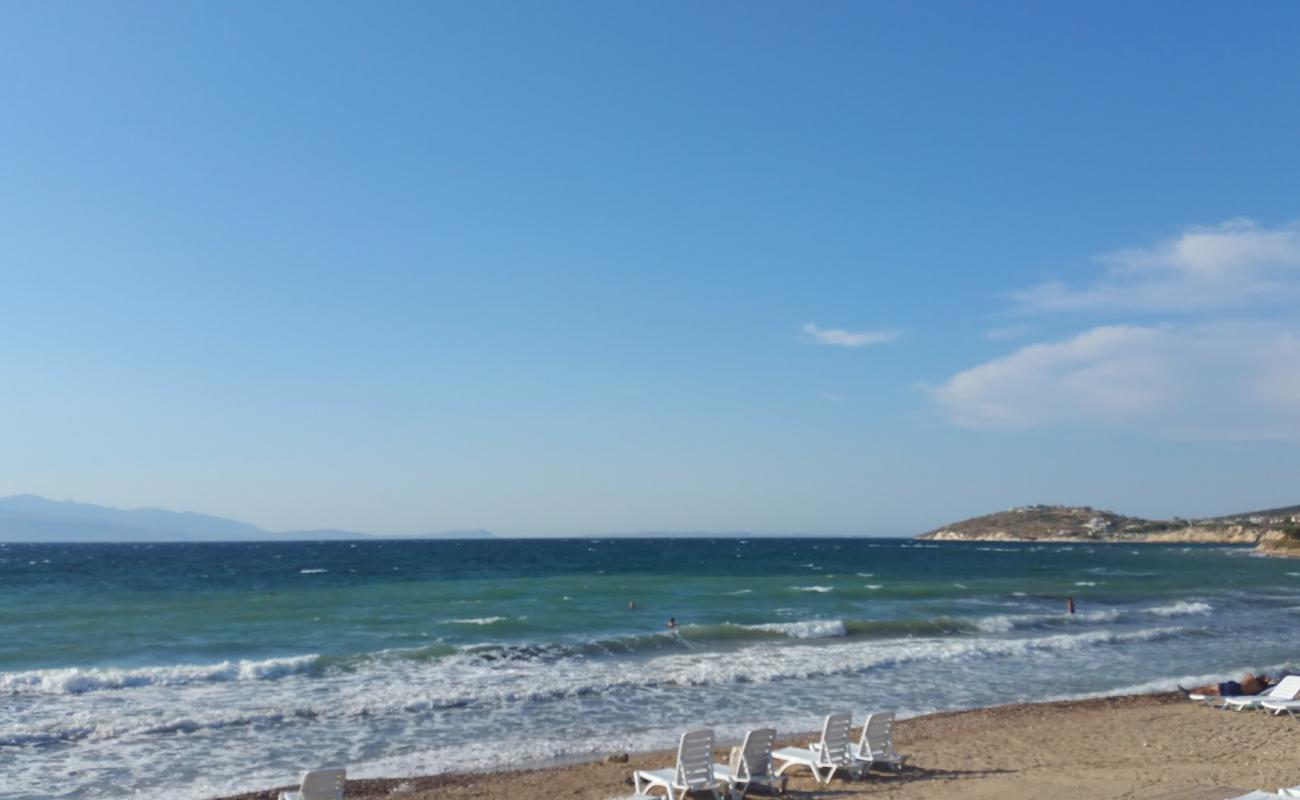 Photo of Ciftlikkoy beach with gray sand &  pebble surface