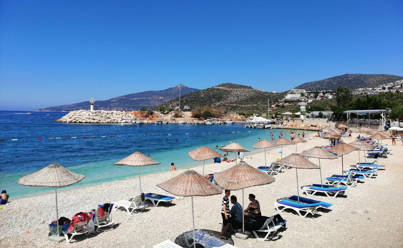 Photo of Kalkan Beach with light fine pebble surface