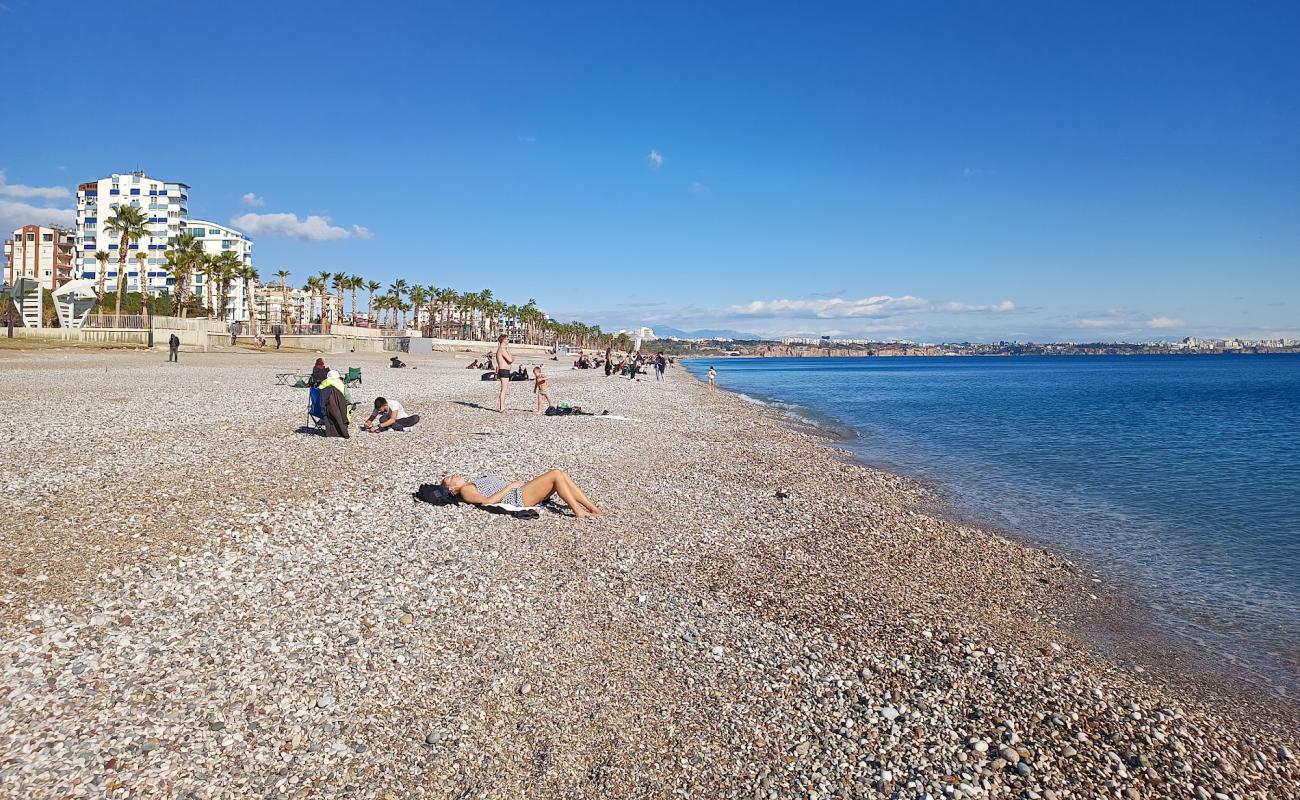 Photo of Konyaalti Beach with gray sand &  pebble surface