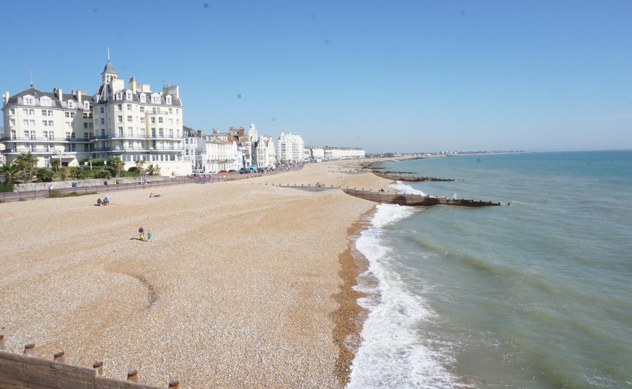 Photo of Eastbourne Beach with light fine pebble surface