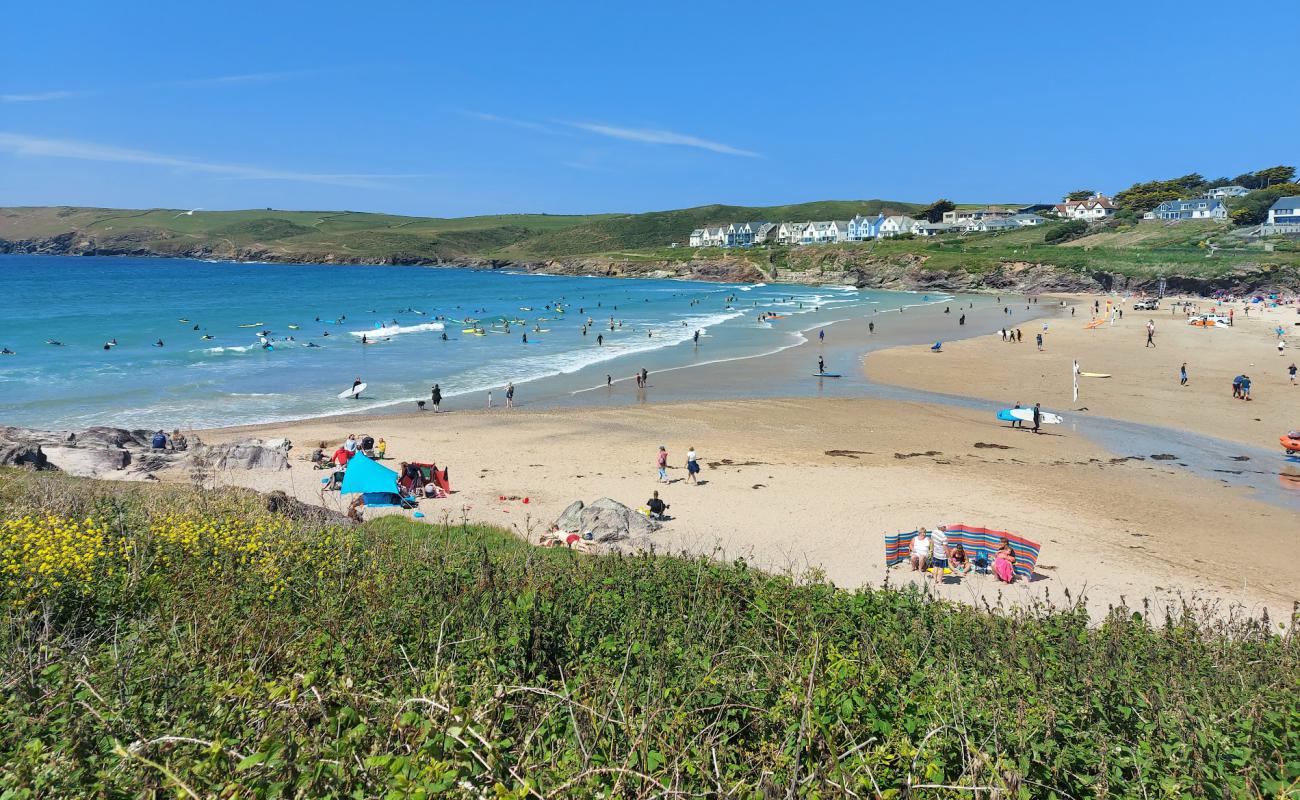 Photo of Polzeath beach with bright sand surface