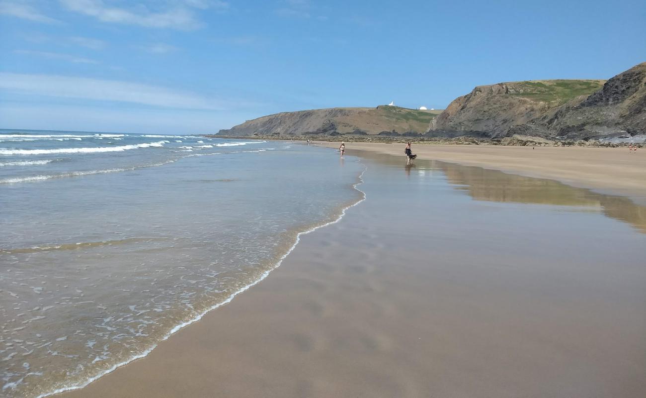 Photo of Sandymouth Bay beach with gray sand surface