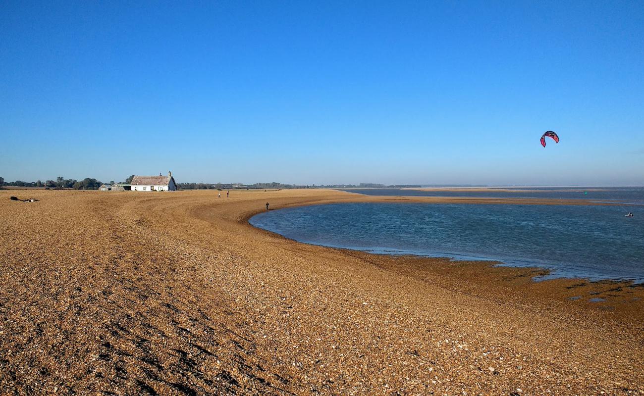 Photo of Shingle Street with brown fine pebble surface