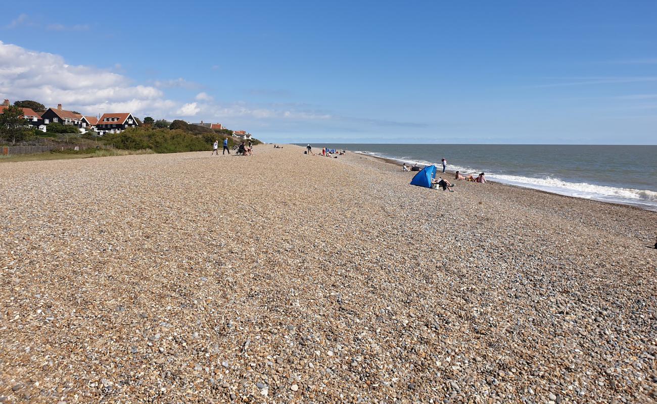 Photo of Thorpeness beach with brown pebble surface