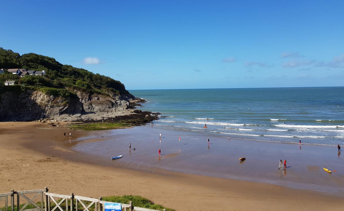 Photo of Aberporth beach with bright sand surface