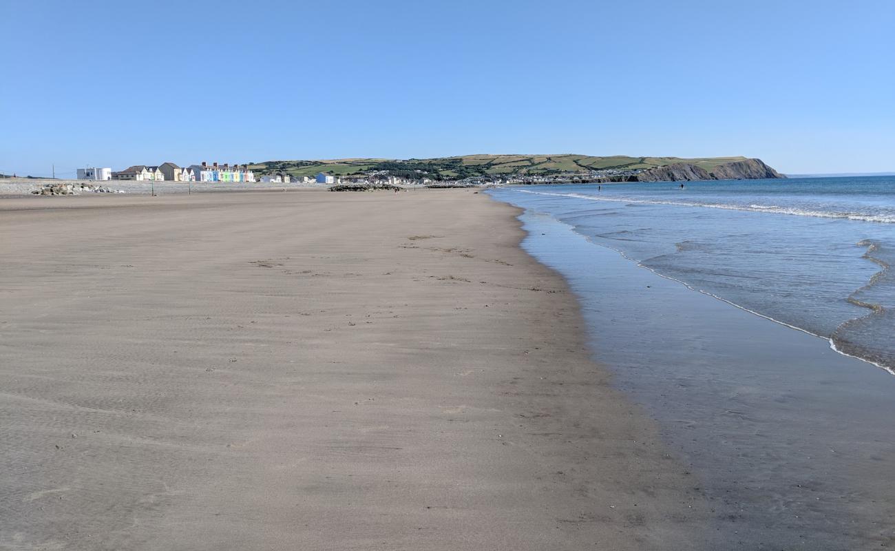 Photo of Borth Beach with gray sand &  pebble surface