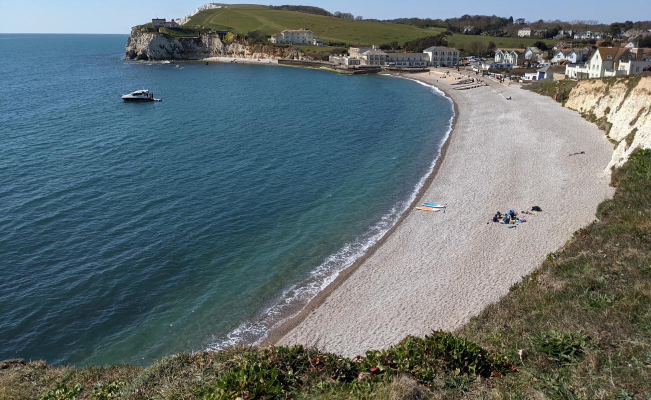 Photo of Freshwater Bay with gray pebble surface