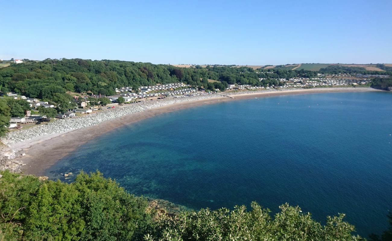 Photo of Lydstep Beach with gray sand &  pebble surface