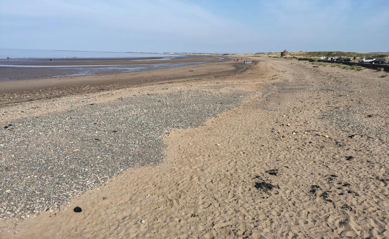 Photo of Prestwick Beach with light sand &  pebble surface