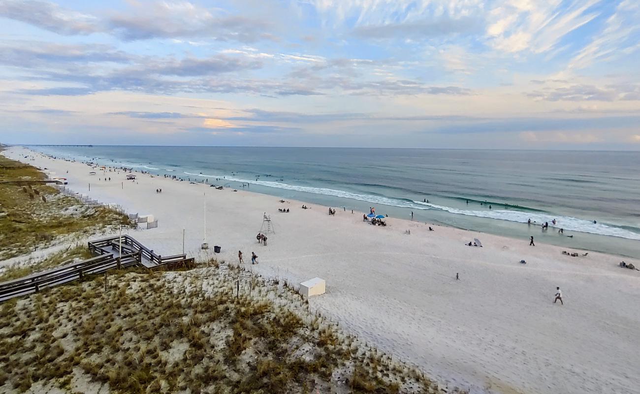 Photo of Okaloosa Island Beach with white fine sand surface