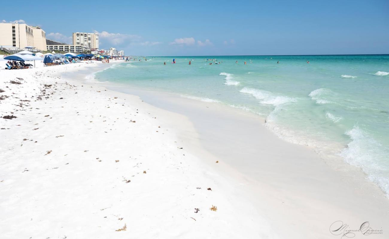 Photo of Miramar Beach with white fine sand surface