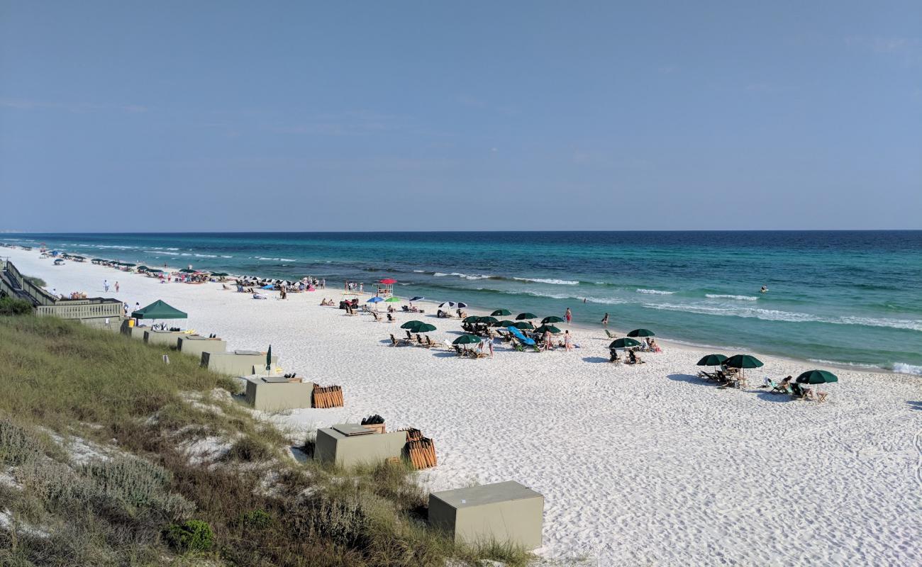 Photo of Rosemary Beach with white fine sand surface