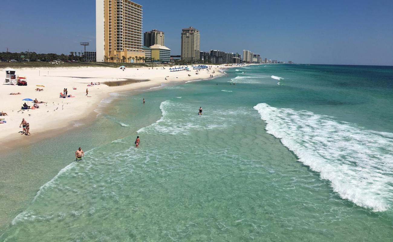 Photo of M.B. Miller County Pier Beach with white fine sand surface