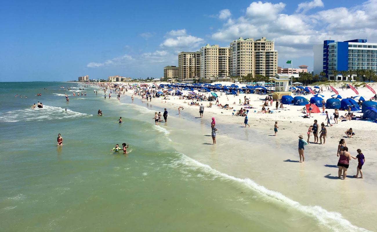 Photo of Clearwater Beach with white fine sand surface