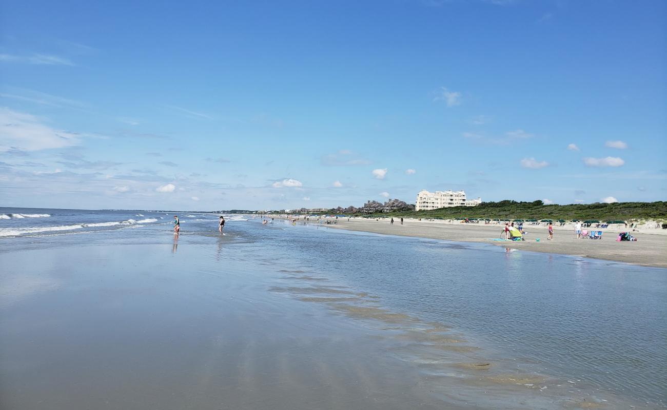 Photo of Kiawah club beach with gray sand surface