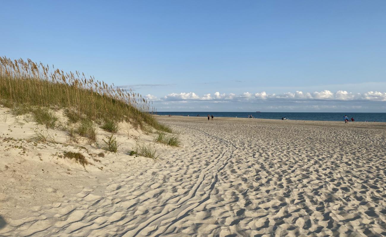 Photo of Atlantic beach with bright sand surface