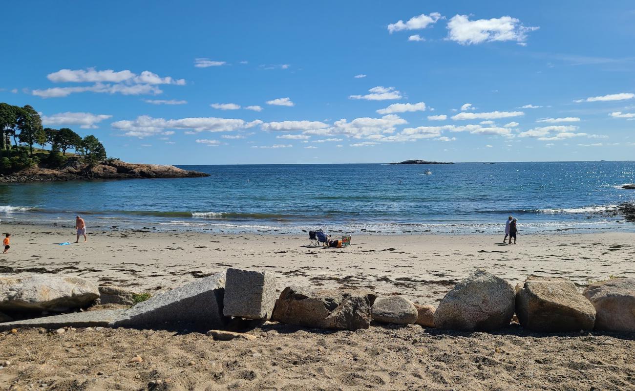 Photo of White beach with bright sand surface