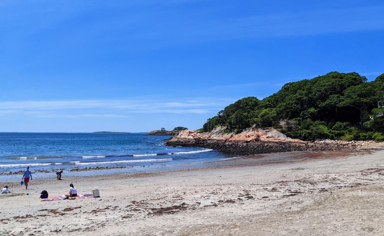 Photo of Black beach with gray sand &  rocks surface