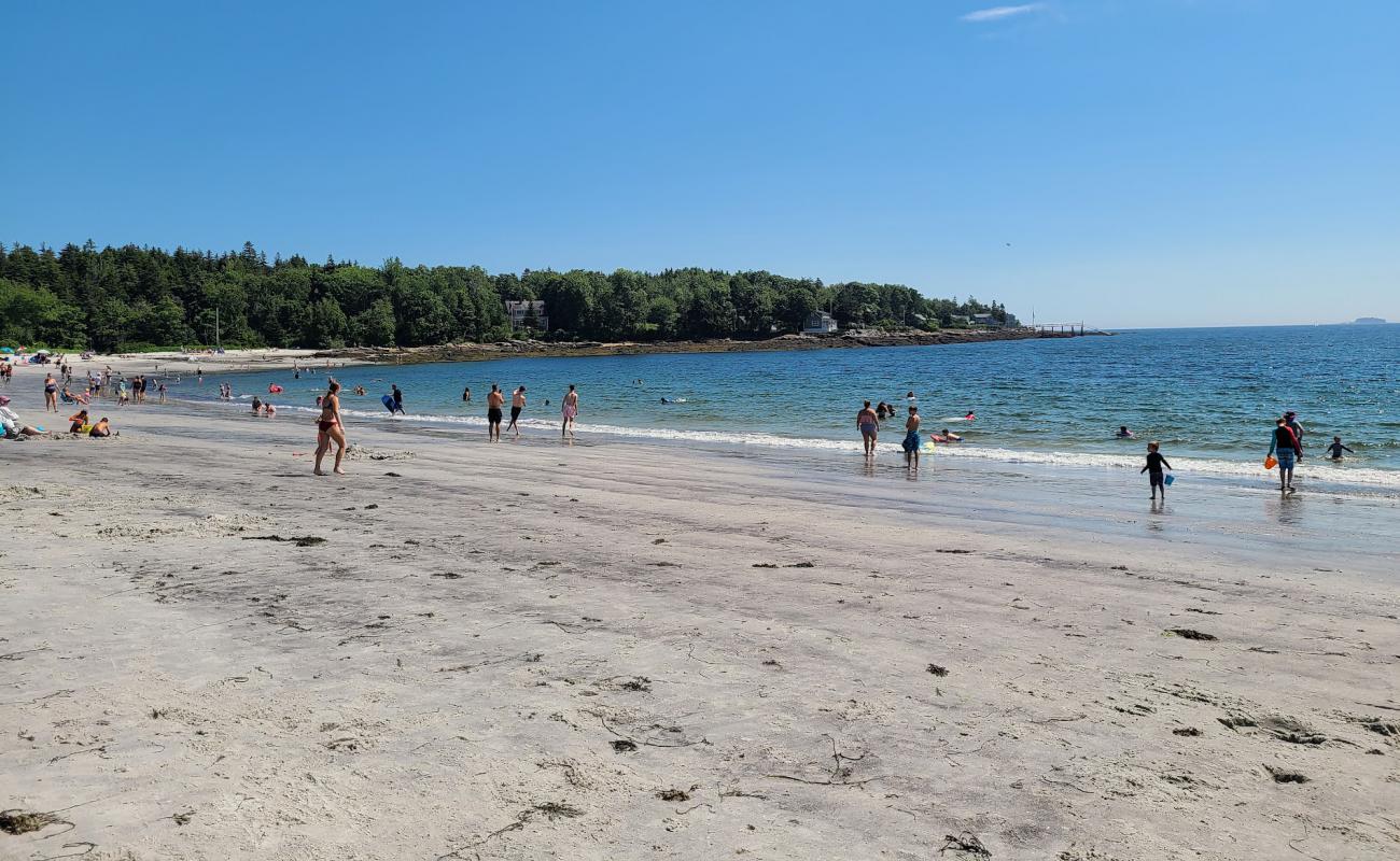 Photo of Pemaquid beach with bright fine sand surface