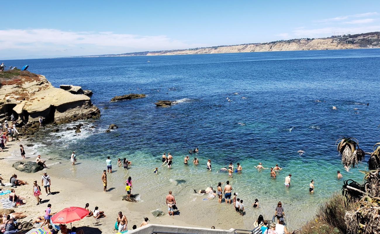 Photo of La Jolla Cove with bright sand surface