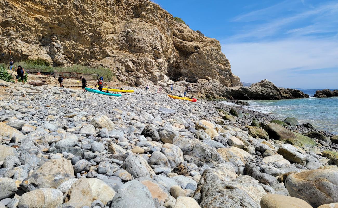 Photo of Terranea Beach with gray sand &  rocks surface