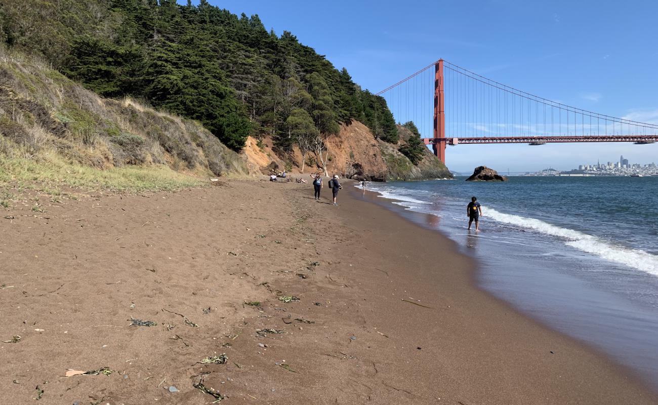 Photo of Kirby Beach with brown sand surface