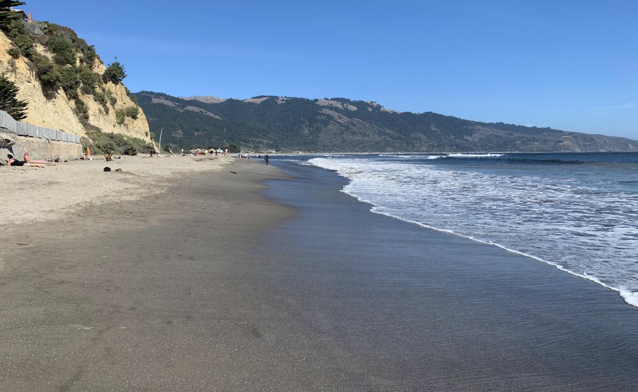 Photo of Bolinas Beach with gray sand surface