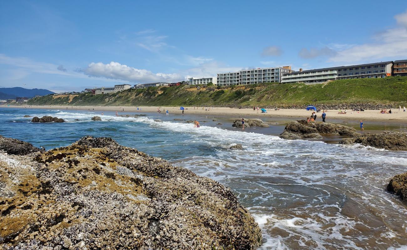 Photo of Lincoln City Beach with bright fine sand surface