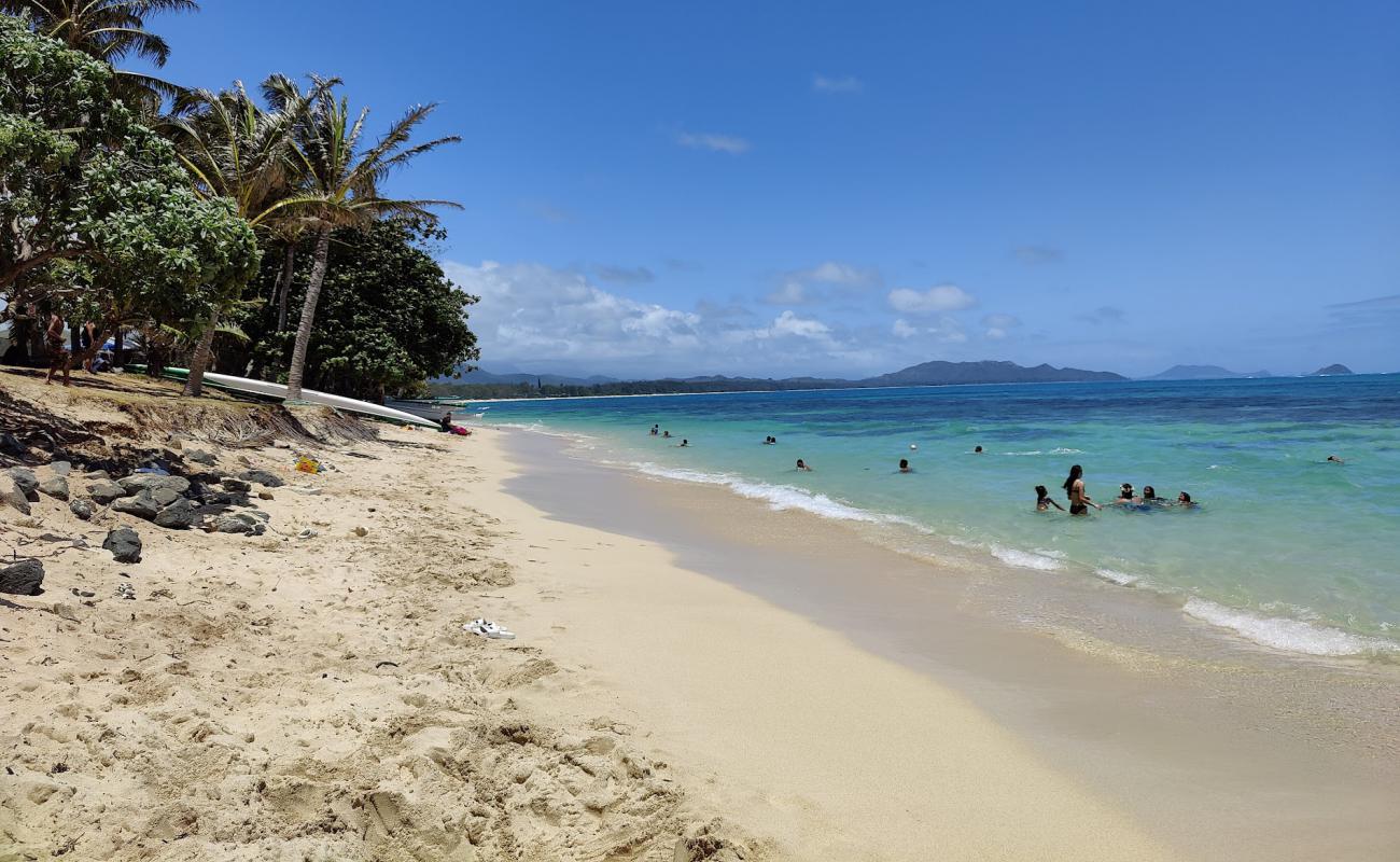 Photo of Kaiona Beach with bright fine sand surface