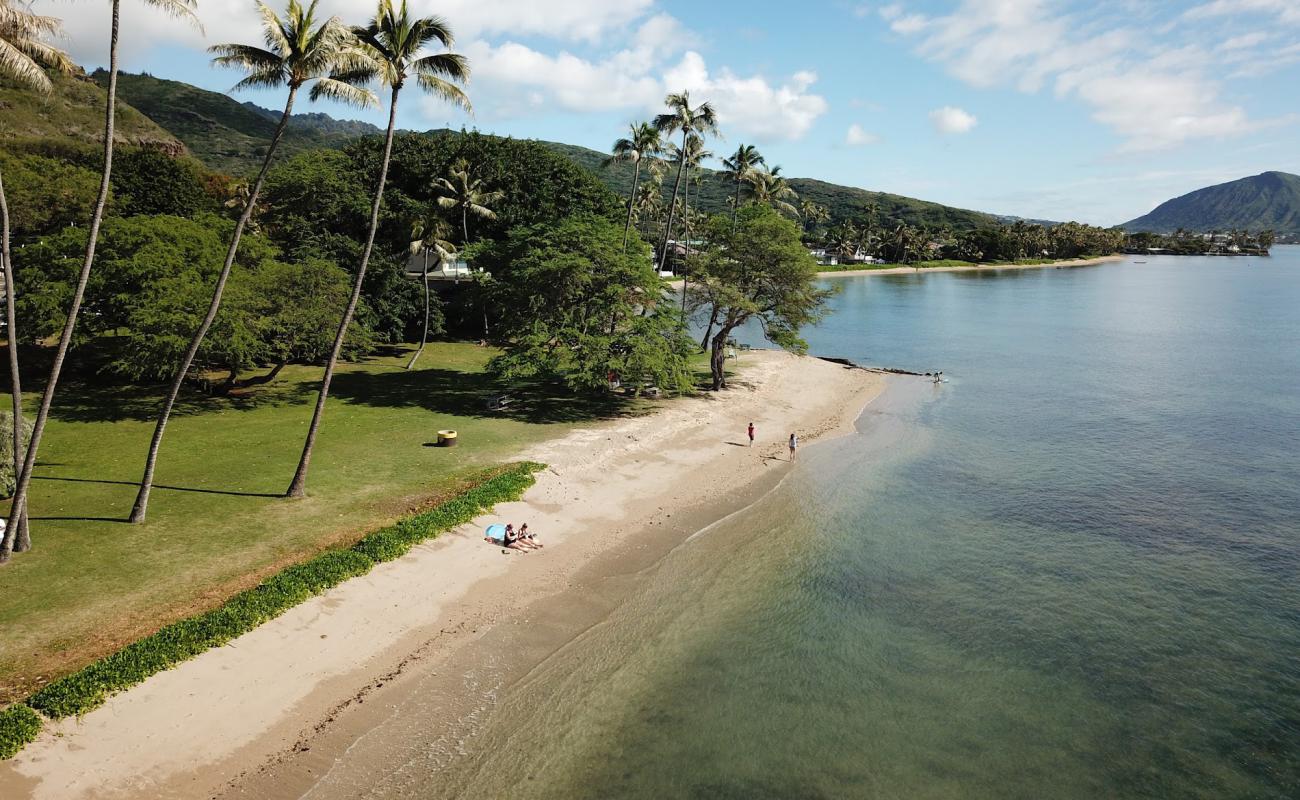 Photo of Kawaikui Beach Park with bright sand & rocks surface