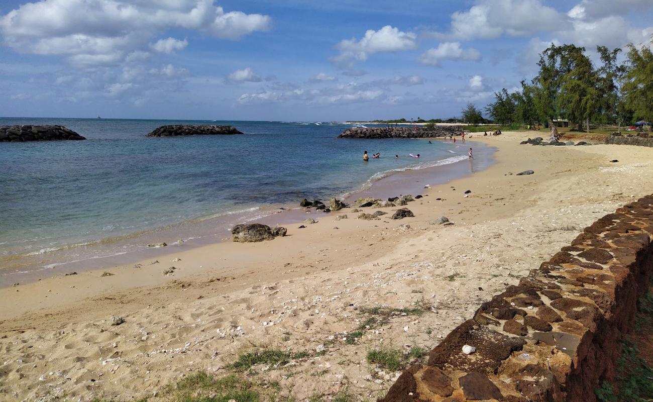 Photo of Sand Island Beach with bright sand & rocks surface