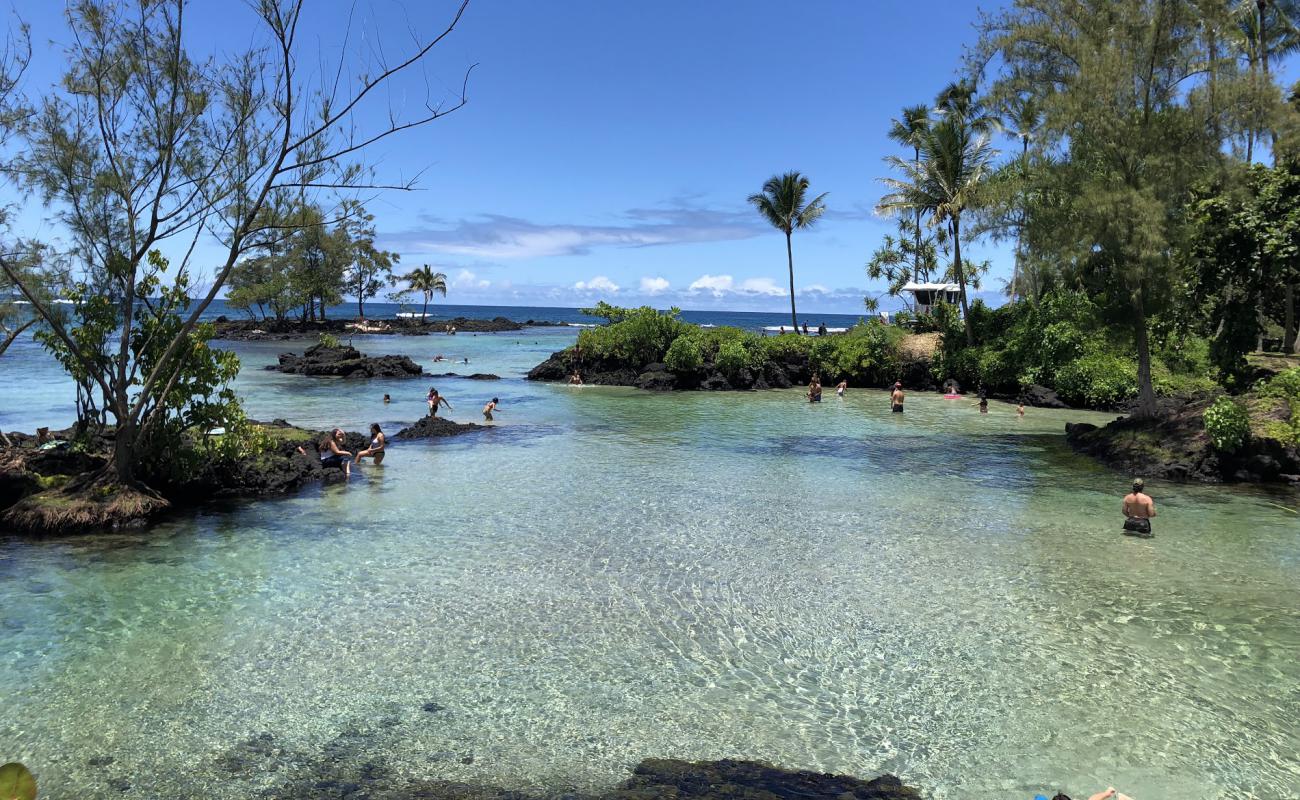 Photo of Carlsmith Beach with black sand surface