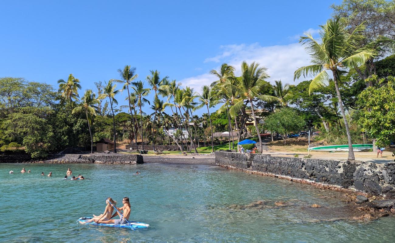 Photo of Keauhou Bay Beach with gray sand &  pebble surface