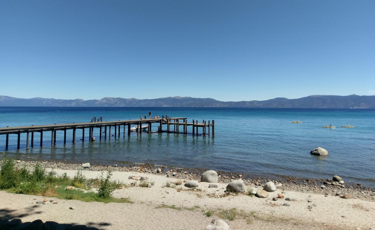 Photo of Sugar Pine Point Beach with gray sand &  rocks surface