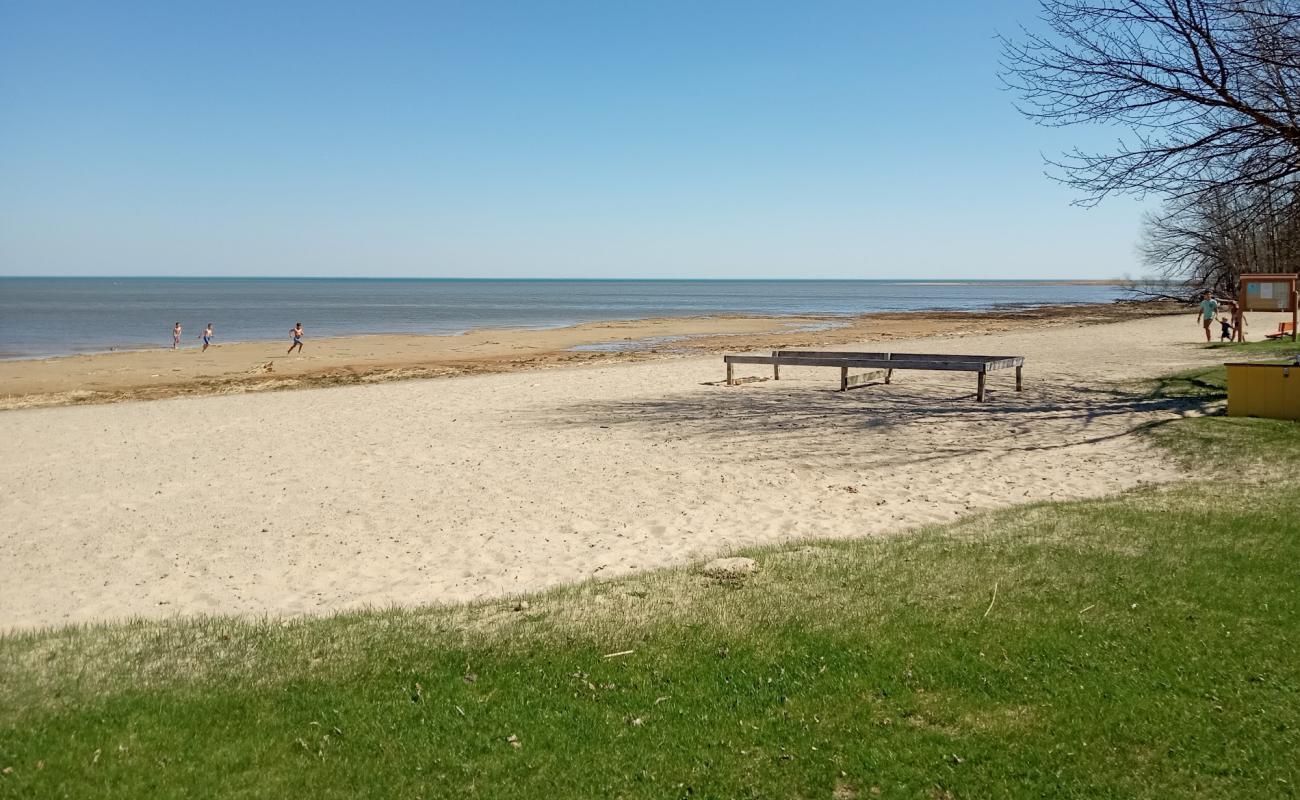 Photo of Bay County Pinconning Park Beach with bright sand surface