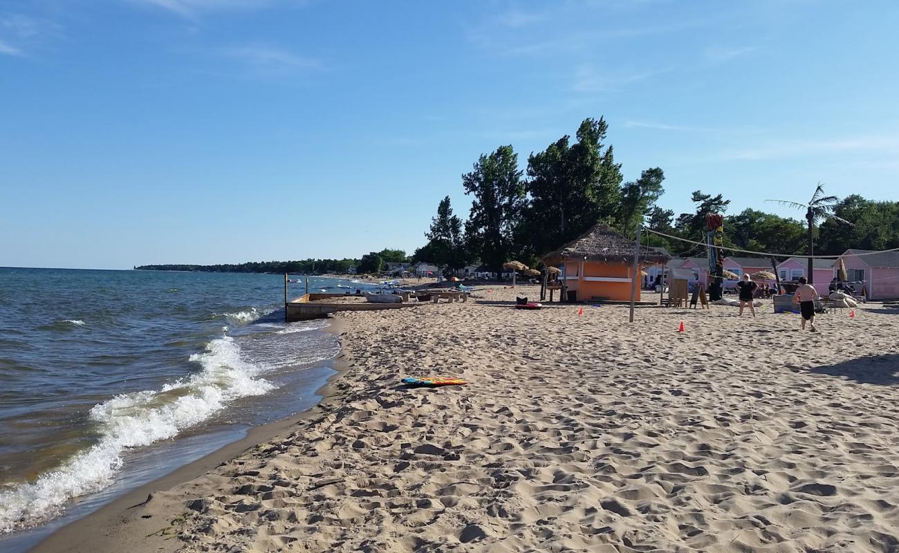 Photo of AuSable resort area with bright sand surface