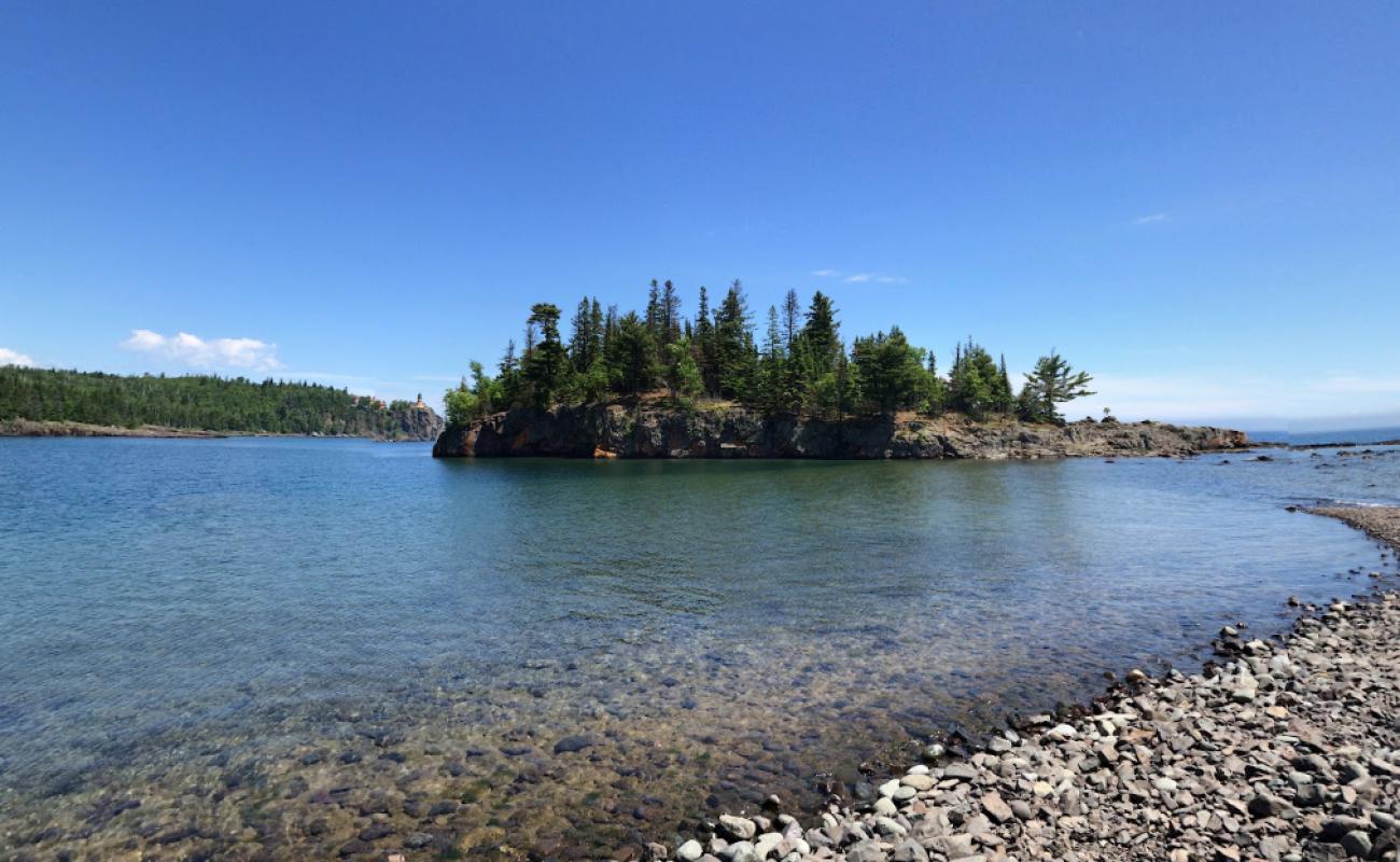 Photo of Pebble Beach with gray pebble surface