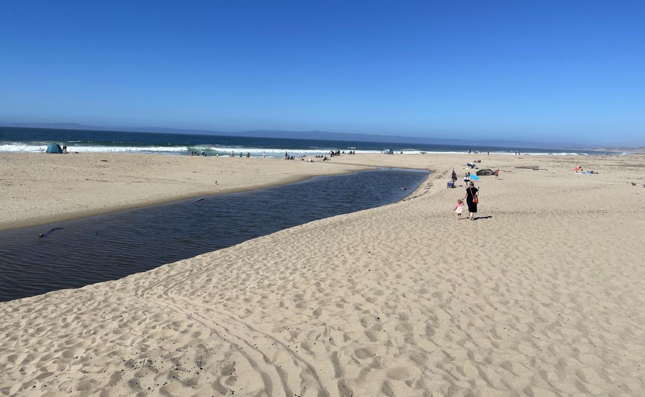 Photo of Monterey beach with bright sand surface