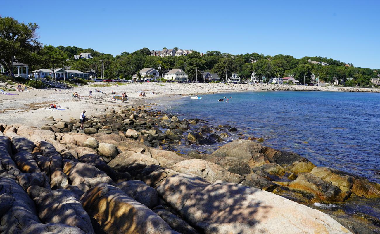 Photo of Back Beach with bright sand & rocks surface