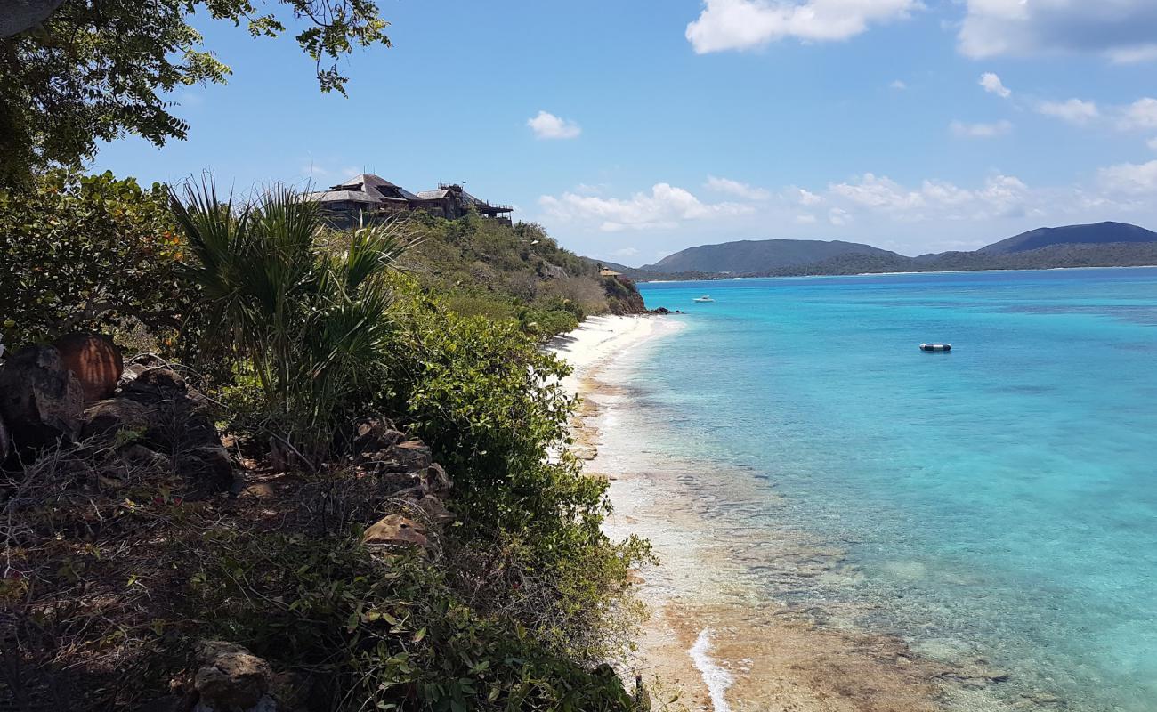 Photo of Necker Island beach with bright sand surface